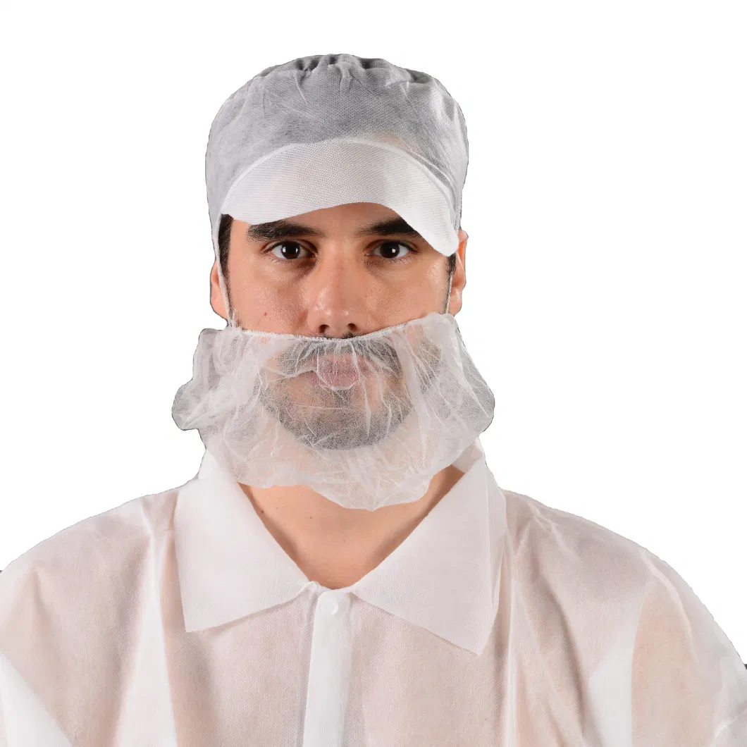 Food Processing Sanitory Disposable Nonwoven White Beard Cover Mask